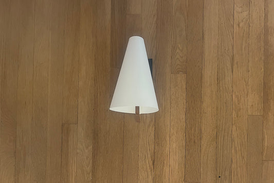 Hood Sconce | White Oak + Black Wall Plate